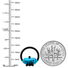 Load image into Gallery viewer, 16G 3/8 Blue Turquoise Black Claw Obelisk Hinged Segment Ring
