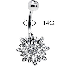 Load image into Gallery viewer, Clear Gem Rococo Starry Flower Baroque Belly Ring
