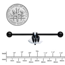Load image into Gallery viewer, 14G White Howlite Black Claw Industrial Barbell 38mm
