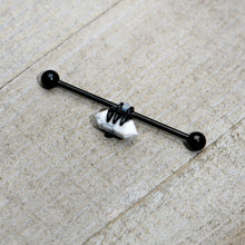 Load image into Gallery viewer, 14G White Howlite Black Claw Industrial Barbell 38mm
