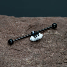 Load image into Gallery viewer, 14G White Howlite Black Claw Industrial Barbell 38mm
