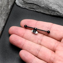 Load image into Gallery viewer, 14G White Howlite Black Claw Industrial Barbell 38mm
