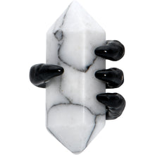 Load image into Gallery viewer, 16G 1/4 White Howlite Black Claw Obelisk Cartilage Earring
