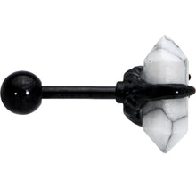 Load image into Gallery viewer, 16G 1/4 White Howlite Black Claw Obelisk Cartilage Earring
