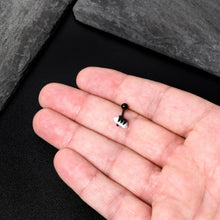 Load image into Gallery viewer, 16G 1/4 White Howlite Black Claw Obelisk Cartilage Earring
