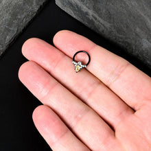 Load image into Gallery viewer, 16G 3/8 Yellow Clear Gem Black Butterfly Hinged Segment Ring
