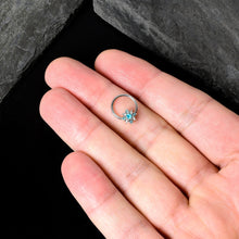 Load image into Gallery viewer, 16G 3/8 Blue Clear Gem Glamour Star Hinged Segment Ring
