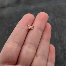 Load image into Gallery viewer, 16G 1/4 Clear Gem Rosy Tone Opulent Butterfly Cartilage Earring
