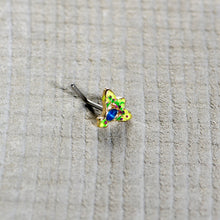 Load image into Gallery viewer, 20G 7mm Blue Gem Tropic Fan L Shape Nose Ring
