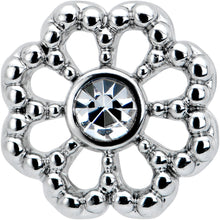 Load image into Gallery viewer, 20G 7mm Clear Gem Epic Fabulous Flower L Shape Nose Ring

