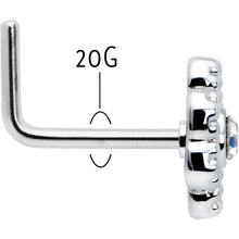 Load image into Gallery viewer, 20G 7mm Clear Gem Epic Fabulous Flower L Shape Nose Ring
