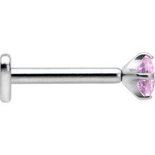 Load image into Gallery viewer, 16G 5/16 Pink CZ ASTM F-136 Implant Grade Titanium Threadless Heart End Labret
