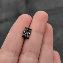 Load image into Gallery viewer, 16G 5/16 Purple Gem Black Gothic Hourglass Labret Monroe Tragus
