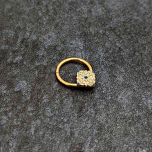 Load image into Gallery viewer, 16G 3/8 Gold Tone Lacy Rhombus Hinged Segment Ring
