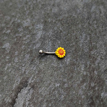 Load image into Gallery viewer, 16G 5/16 Happy Sunflower Yellow Curved Eyebrow Ring
