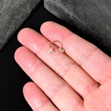 Load image into Gallery viewer, 16G 3/8 Clear Gem Rosy Tone Butterfly Horseshoe Circular Barbell
