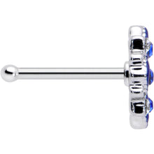 将图片加载到图库查看器，20G 1/4 Clear Blue Gem Embellished Cross Nose Bone
