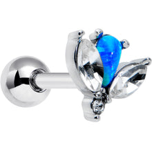 Load image into Gallery viewer, 16G 1/4 Blue Synthetic Opal Style Flower Cartilage Tragus Earring
