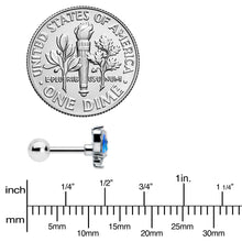 Load image into Gallery viewer, 16G 1/4 Blue Synthetic Opal Style Flower Cartilage Tragus Earring

