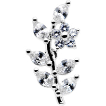 Load image into Gallery viewer, 16G 1/4 Clear CZ Gem Flower And Vine Cartilage Tragus Earring
