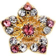 Load image into Gallery viewer, 16G 5/16 Pink Gem Gold Tone Texture Star Labret Monroe Tragus
