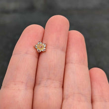 Load image into Gallery viewer, 16G 5/16 Pink Gem Gold Tone Texture Star Labret Monroe Tragus
