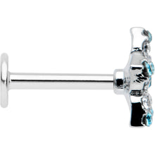 将图片加载到图库查看器，16G 5/16 Clear Blue Gem Opulent Flower Labret Monroe Tragus

