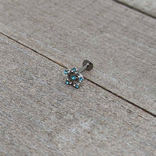将图片加载到图库查看器，16G 5/16 Clear Blue Gem Opulent Flower Labret Monroe Tragus
