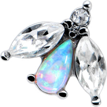 Load image into Gallery viewer, 16G 5/16 White Synthetic Opal Flower Labret Monroe Tragus
