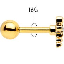 Load image into Gallery viewer, 16G 1/4 Clear Gem Gold Tone Flying Dragonfly Cartilage Earring
