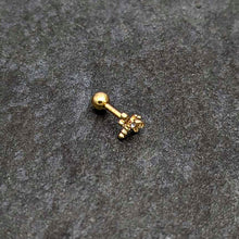Load image into Gallery viewer, 16G 1/4 Clear Gem Gold Tone Flying Dragonfly Cartilage Earring
