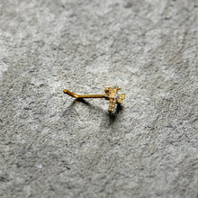 Load image into Gallery viewer, 20G 7mm Clear Gem Gold Tone Flying Dragonfly L Shape Nose Ring
