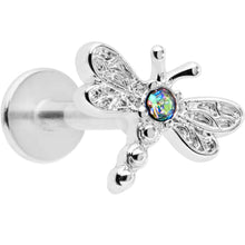 Load image into Gallery viewer, 16G 5/16 Aurora Gem Ornate Dragonfly Labret Monroe Tragus
