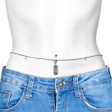 Load image into Gallery viewer, Clear Aurora Gem Southwest Dreamcatcher Dangle Belly Ring Belly Chain
