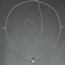 Load image into Gallery viewer, Clear Gem Rococo Butterfly Dangle Belly Ring Belly Chain
