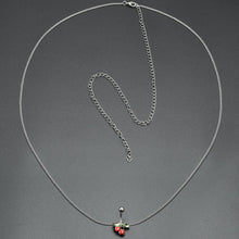 将图片加载到图库查看器，Red Green Gem Cheery Cherries Fruit Belly Ring Belly Chain
