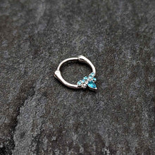 Load image into Gallery viewer, 16G 5/16 Blue Gem Bee Glamour Cartilage Clicker
