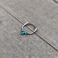 Load image into Gallery viewer, 16G 5/16 Blue Gem Bee Glamour Cartilage Clicker
