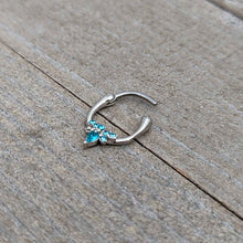 Load image into Gallery viewer, 16G 5/16 Blue Gem Bee Glamour Cartilage Clicker
