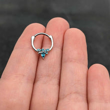Load image into Gallery viewer, 16G 5/16 Blue Gem Bee Glamour Cartilage Clicker
