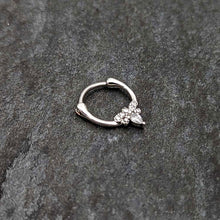 Load image into Gallery viewer, 16G 5/16 Clear Gem Bee Glamour Cartilage Clicker
