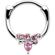 Load image into Gallery viewer, 16G 5/16 Pink Gem Bee Glamour Cartilage Clicker
