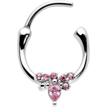 Load image into Gallery viewer, 16G 5/16 Pink Gem Bee Glamour Cartilage Clicker
