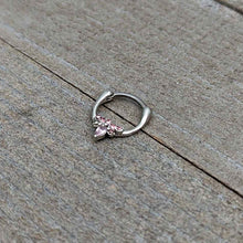 Load image into Gallery viewer, 16G 5/16 Pink Gem Bee Glamour Cartilage Clicker
