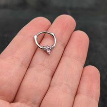 Load image into Gallery viewer, 16G 5/16 Pink Gem Bee Glamour Cartilage Clicker
