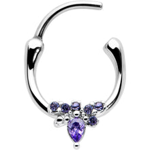 Load image into Gallery viewer, 16G 5/16 Purple Gem Bee Glamour Cartilage Clicker
