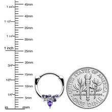 Load image into Gallery viewer, 16G 5/16 Purple Gem Bee Glamour Cartilage Clicker
