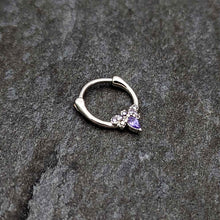 Load image into Gallery viewer, 16G 5/16 Purple Gem Bee Glamour Cartilage Clicker
