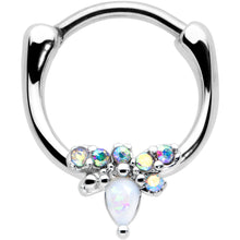 Load image into Gallery viewer, 16G 5/16 White Faux Opal Bee Glamour Cartilage Clicker
