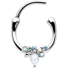 Load image into Gallery viewer, 16G 5/16 White Faux Opal Bee Glamour Cartilage Clicker
